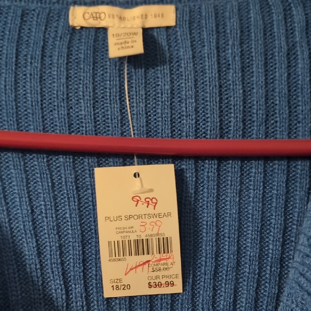 Cato Royal Blue Ruffle-Front Women's Cardigan - Picture 2 of 6